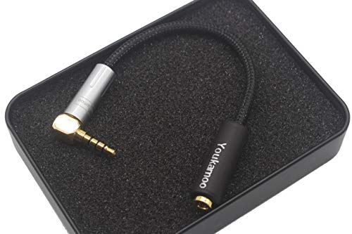 Youkamoo [ 3.5mm Balanced Right Angle ] 3.5mm Male to 4.4mm Female 8 Core Silver Plated Headphone Earphone Audio Adapter Cable New in Box 3.5mm Balanced to 4.4mm Balanced