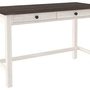 Signature Design by Ashley Dorrinson Modern Farmhouse 47" Home Office Desk with 2 Drawers, Whitewash