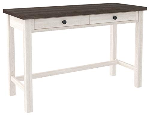 Signature Design by Ashley Dorrinson Modern Farmhouse 47" Home Office Desk with 2 Drawers, Whitewash