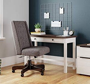 Signature Design by Ashley Dorrinson Modern Farmhouse 47" Home Office Desk with 2 Drawers, Whitewash