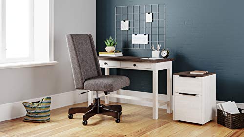 Signature Design by Ashley Dorrinson Modern Farmhouse 47" Home Office Desk with 2 Drawers, Whitewash