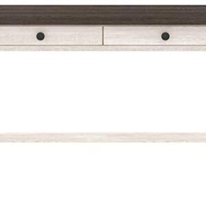 Signature Design by Ashley Dorrinson Modern Farmhouse 47" Home Office Desk with 2 Drawers, Whitewash