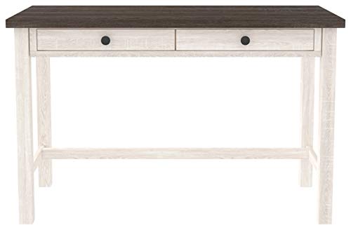 Signature Design by Ashley Dorrinson Modern Farmhouse 47" Home Office Desk with 2 Drawers, Whitewash