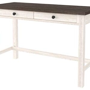 Signature Design by Ashley Dorrinson Modern Farmhouse 47" Home Office Desk with 2 Drawers, Whitewash