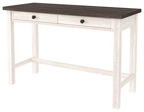 Signature Design by Ashley Dorrinson Modern Farmhouse 47" Home Office Desk with 2 Drawers, Whitewash