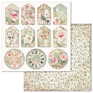 STAMPERIA INTERNATIONAL, KFT PAPER PAD 8X8 10PK HOUSE ROSE, 20.3 x 20.3 (8" x 8"), Multicoloured