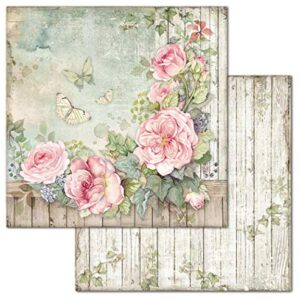 STAMPERIA INTERNATIONAL, KFT PAPER PAD 8X8 10PK HOUSE ROSE, 20.3 x 20.3 (8" x 8"), Multicoloured