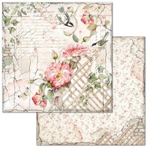 STAMPERIA INTERNATIONAL, KFT PAPER PAD 8X8 10PK HOUSE ROSE, 20.3 x 20.3 (8" x 8"), Multicoloured