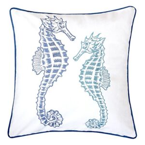 homey cozy 71155-seahorse accent pillow, single, blue