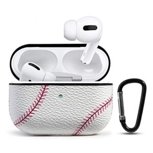 hidahe case for airpods pro, airpods pro cover, airpods pro skin accessories sport pattern airpod pro cover leather case for apple charging case for airpods pro, baseball