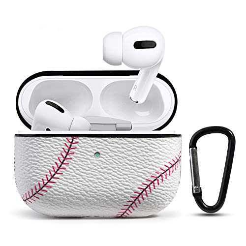 HIDAHE Case for Airpods Pro, Airpods Pro Cover, Airpods Pro Skin Accessories Sport Pattern Airpod Pro Cover Leather Case for Apple Charging Case for AirPods Pro, Baseball