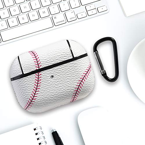 HIDAHE Case for Airpods Pro, Airpods Pro Cover, Airpods Pro Skin Accessories Sport Pattern Airpod Pro Cover Leather Case for Apple Charging Case for AirPods Pro, Baseball