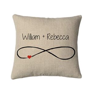 pattern pop personalized infinity symbol couples mini throw pillow - measures 9.5 inches x 9.5 inches (insert is included) complete very small throw pillow