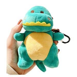 sgvahy case for apple airpods 1&2 case cover with keychain kawaii airpod case cover cute dinosaur airpods 2nd 1st generation wireless charging case fluffy soft plush airpod case (green)