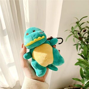 SGVAHY Case for Apple Airpods 1&2 Case Cover with Keychain Kawaii Airpod Case Cover Cute Dinosaur Airpods 2nd 1st Generation Wireless Charging Case Fluffy Soft Plush Airpod Case (Green)