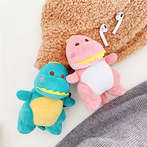 SGVAHY Case for Apple Airpods 1&2 Case Cover with Keychain Kawaii Airpod Case Cover Cute Dinosaur Airpods 2nd 1st Generation Wireless Charging Case Fluffy Soft Plush Airpod Case (Green)