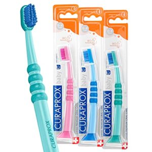 curaprox kids ck 4260 baby toothbrush (3 pack); extra soft bristles for children