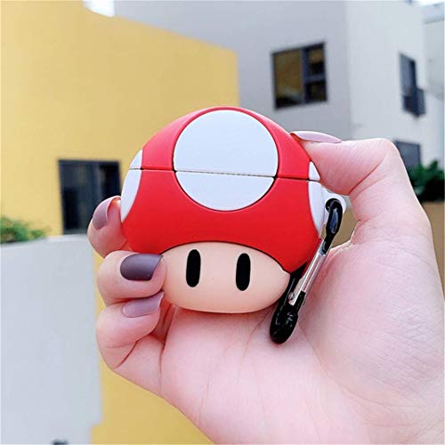 Coralogo Case for Airpods Pro 2019/Pro 2 Gen 2022 Cute,3D Animal Character Silicone Cartoon Kawaii Airpod Skin Fun Funny Cool Keychain Design Kids Teens Girls Boys Cover Cases Air pods Pro (Mushroom)