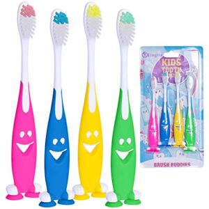 lingito kids toothbrush extra soft, easy grip for toddlers toothbrushes | children size toothbrush pack kids ages 3+
