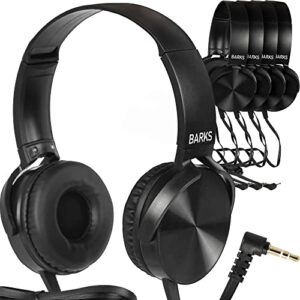 classroom headphones for students (5 pack) - on-ear premium bulk headphones: perfect for kids all ages k-12 in schools (great value, class set, durable, noise reducing, comfortable fit, easy-to-clean)