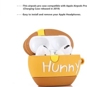 Airpods Pro Silicone Case Funny Cover Compatible for Apple Airpods Pro[3D Cartoon Pattern][Designed for Kids Girl and Boys][Honey Pot]