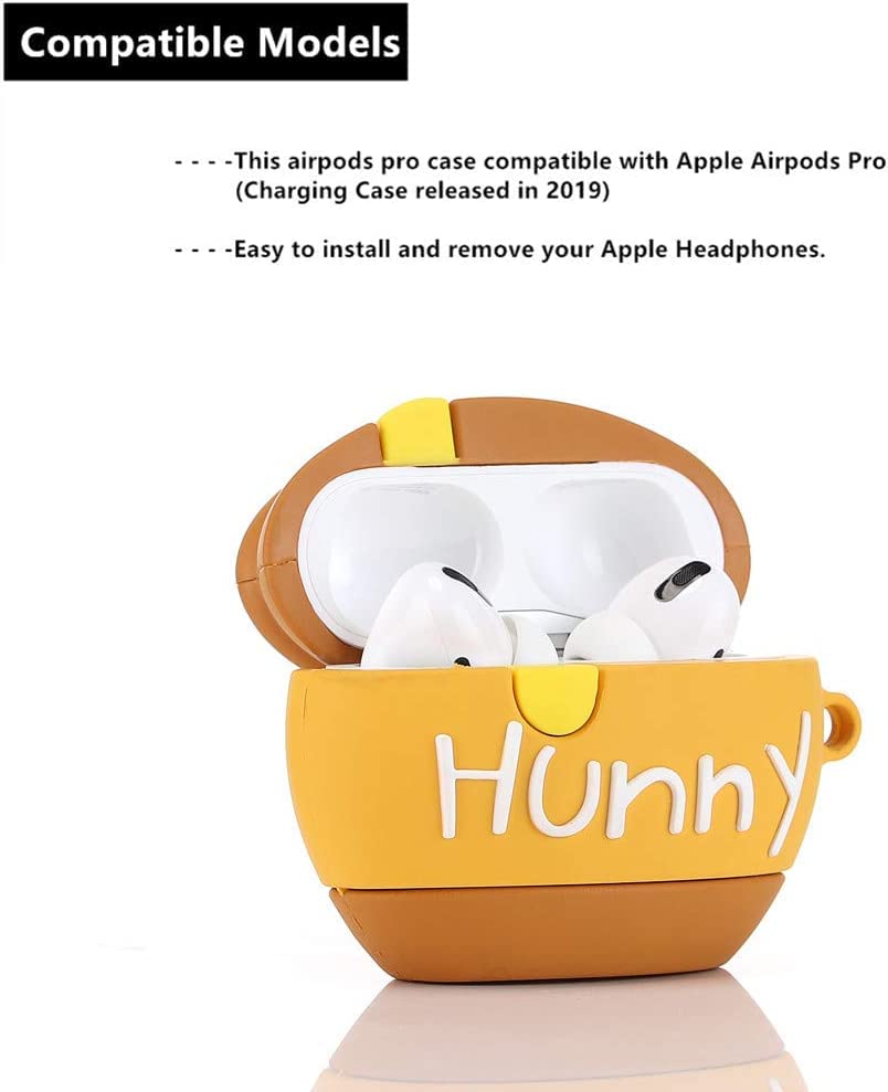 Airpods Pro Silicone Case Funny Cover Compatible for Apple Airpods Pro[3D Cartoon Pattern][Designed for Kids Girl and Boys][Honey Pot]