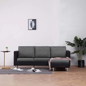 vidaXL 3-Seater Sofa with Cushions Lounge Seating Faux Leather Multi Colors