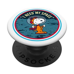 peanuts snoopy i need space popsockets popgrip: swappable grip for phones & tablets