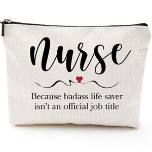 because bad*ss life saver isn't an official bob title-nurse gifts,nursing student gifts for women,nurse practitioner gifts,best nurse ever, waterproof cosmetic bag