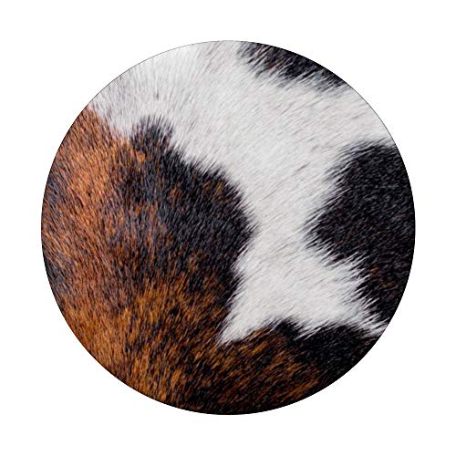 Cowhide Skin Spots with Black Brown White Farm Animal Skin PopSockets PopGrip: Swappable Grip for Phones & Tablets