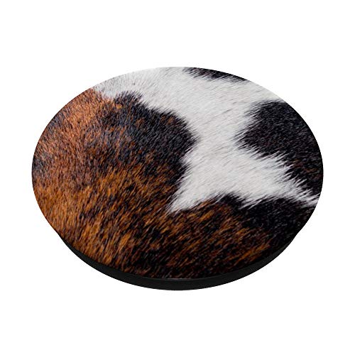 Cowhide Skin Spots with Black Brown White Farm Animal Skin PopSockets PopGrip: Swappable Grip for Phones & Tablets