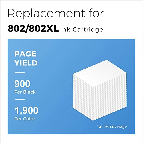 MYCARTRIDGE Remanufactured Ink Cartridge Replacement for Epson 802 802XL Use with Workforce Pro EC-4040 EC-4020 WF-4740 WF-4720 EC-4030 WF-4730 WF-4734 (2 Black 1 Cyan 1 Yellow 1 Magenta, 5-Pack)