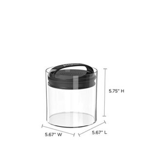 Prepara Evak Fresh Saver, Large-Short Airless Canister with Black handle, 1.8 Quart, Clear