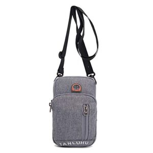 Men Women Workout Cellphone Wasit Purse Small Crossbody Bags Belt Holster Pouch for iPhone 14 Plus 13 12 11 Pro Max XR XS Max Samsung Galaxy S22 Ultra S21 FE S20 FE A53 A33 Pixel 7 (Gray)