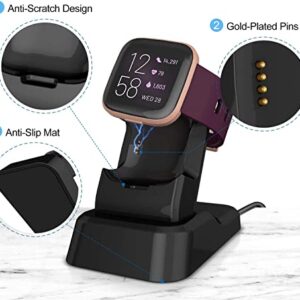 Compatible with Fitbit Versa 2 Charger Stand, Kasmotion Replacement Charging Stand Clip Charging Cradle Dock Adapter Holder Compatible with Fitbit Versa 2