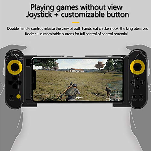 ipega PG-9167 Mobile Game Controller, With Stretchable Wireless 4.0 Smart PUBG Gamepad Controller for Samsung Galaxy S10/S10+ /S21 S22+5G/Huawei Mate40 Pro P40 P30 Android Mobile Smartphone Tablet