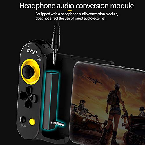 ipega PG-9167 Mobile Game Controller, With Stretchable Wireless 4.0 Smart PUBG Gamepad Controller for Samsung Galaxy S10/S10+ /S21 S22+5G/Huawei Mate40 Pro P40 P30 Android Mobile Smartphone Tablet