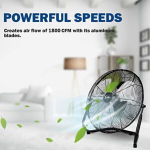 Simple Deluxe 12 Inch 3-Speed High Velocity Heavy Duty Metal Industrial Floor Fans, Black