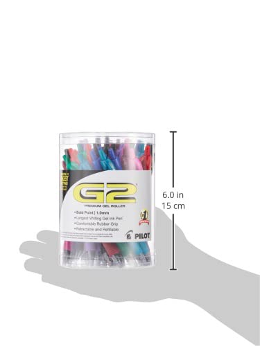 PILOT G2 Premium Refillable & Retractable Rolling Ball Gel Pens, Bold Point, Assorted Color Inks, 36-Pack Tub (14563)