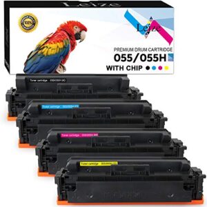 leize compatible toner cartridge replacement for canon 055h 055 crg-055h for canon color imageclass mf741cdw mf743cdw mf745cdw mf746cdw lbp664cdw printer (high capacity 4-pack, kcmy)