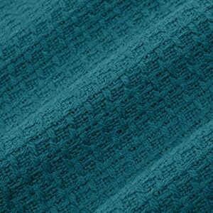 Sweet Home Collection 100% Fine Cotton Blanket Luxurious Weave Stylish Design Soft and Comfortable All Season Warmth, King, Teal