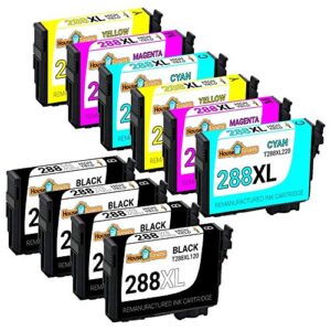 Houseoftoners Remanufactured Ink Cartridge Replacement for Epson 288 XL 288XL for Expression XP-330 XP-340 XP-430 XP-434 XP-440 XP-446 (4B/2C/2M/2Y, 10PK)