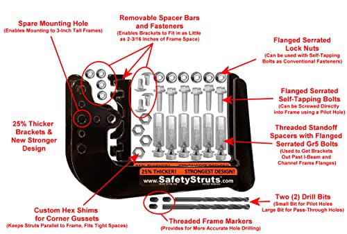 SafetyStruts Heavy Duty RV Bumper Brackets (1SNUHD, Univ-Heavy Duty)