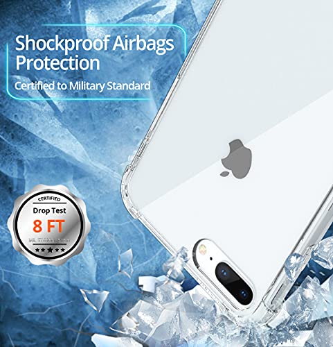 Orase Ultra Clear Series for iPhone 8 Plus Case & iPhone 7 Plus Case - Slim Fit - Shockproof - Not Yellowing - Hard Back Cover - Protective Clear Case for iPhone 8 Plus Phone Case