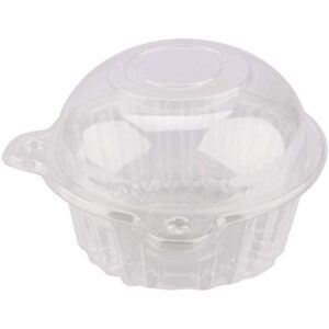 400 cupcake containers plastic disposable - plastic individual cupcake holders single clear cupcake case boxes stackable muffin pods high dome with lids for parties cake muffin fruit