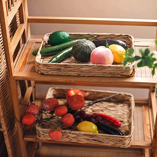 Grass Weaving Tray, Grass Storage Bins for Fruit or Tea,Arts and Crafts. (1) (Tray-A-M)