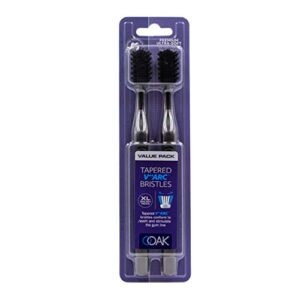ooak toothbrush, tapered v++arc bristles, xl brush head 2 pack black