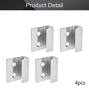 MroMax Wall Mounted Hook Robe Hooks Single Clothes Hanger , Stainless Steel Silver Tone 4pcs