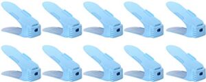 kqgo shoe slots space saver, stackable shoe slot organizer space saver, easy shoe organizer, shoe storage, blue pack of 10