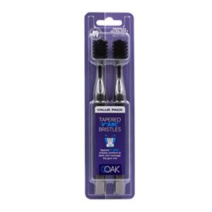 ooak toothbrush, tapered v++arc soft bristles standard brush head 2 pack - black